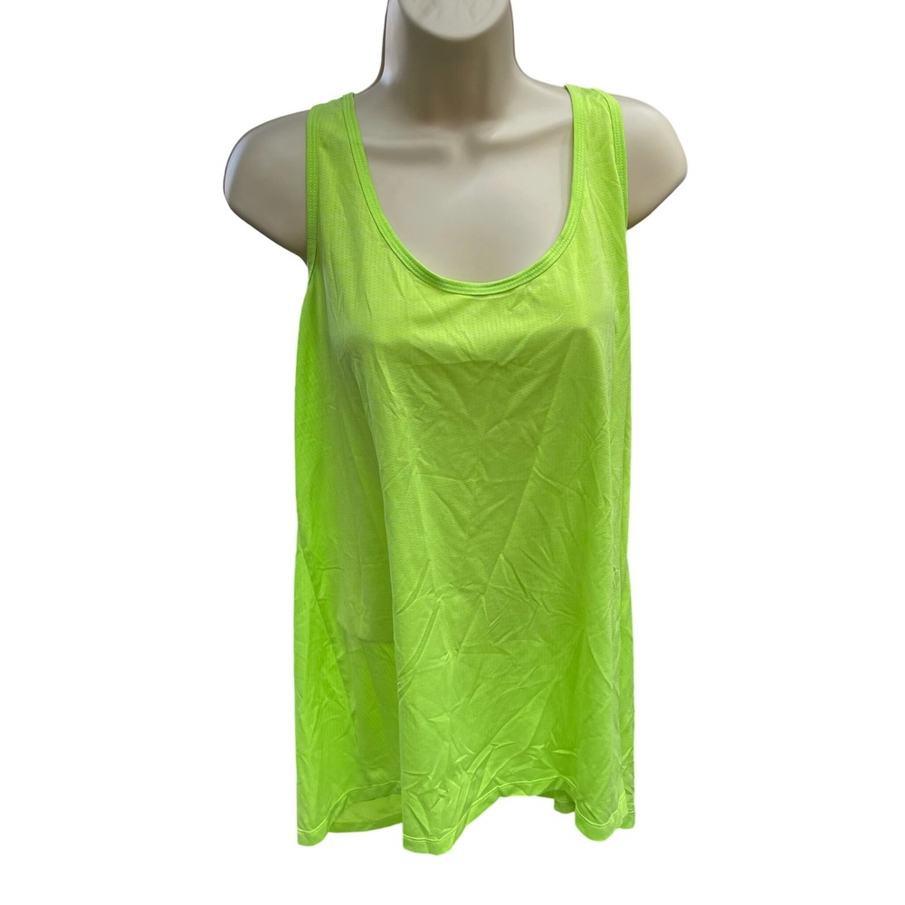 Old‎ Navy Active Womens XL Neon Lime Green Racerback Tank Top Loose Fit Mesh